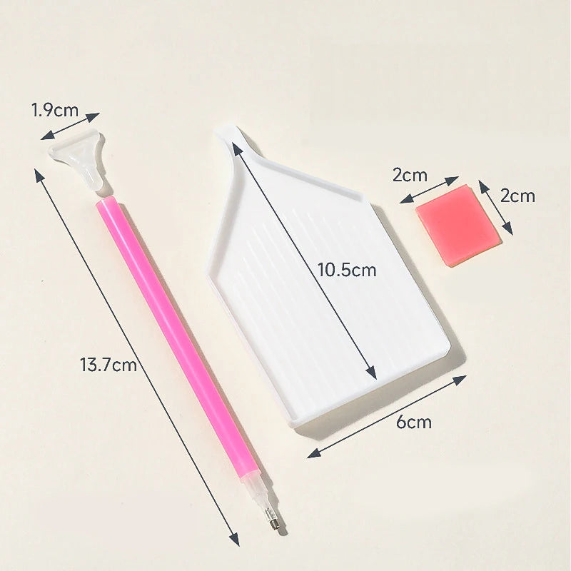 3Pcs Nail Art Rhinestones Pickers, Dotting Pen with Storage Tray Glue Clay for Diamonds Fashion Stones Picking Tools Set