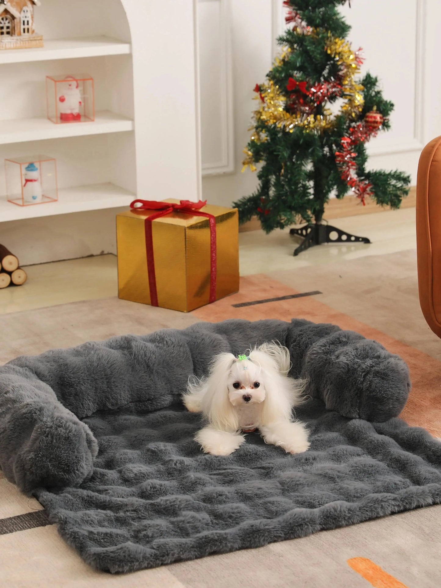 Fluffy Plush Pet Dog Bed Sofa for Large Dogs House Mat Kennel Winter Warm Cat Bed Pad Washable Dog Cushion Blanket Sofa Cover