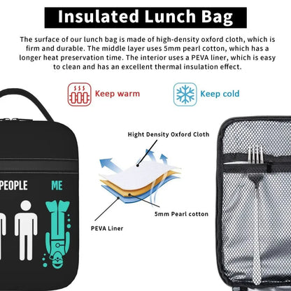 Scuba Diver Flag Resuable Lunch Box for Women Multifunction Dive Diving Thermal Cooler Food Insulated Lunch Bag Office Work