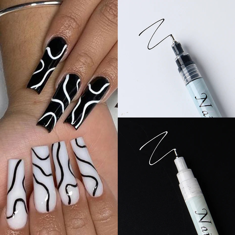 Nail Art Pen Set Drawing Graffiti Gel Pencil Plastic Waterproof Painting Liner Brush White Marker Pen Nail Manicure Decoration T