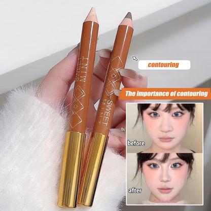 Double-head Sculpting Contour Pencil Makeup Facial Contouring Cement Gray Nose Shadow Cream Natural Stereoscopic Highlight Stick