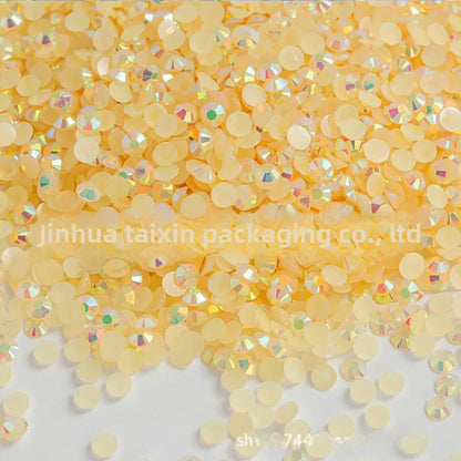 Factory Direct Sales Flats Bottom Resin Diamond Nail Art Diamond Colorful DIY Jelly AB 14 Faceted Fujisaki Diamond Mobile Pho...