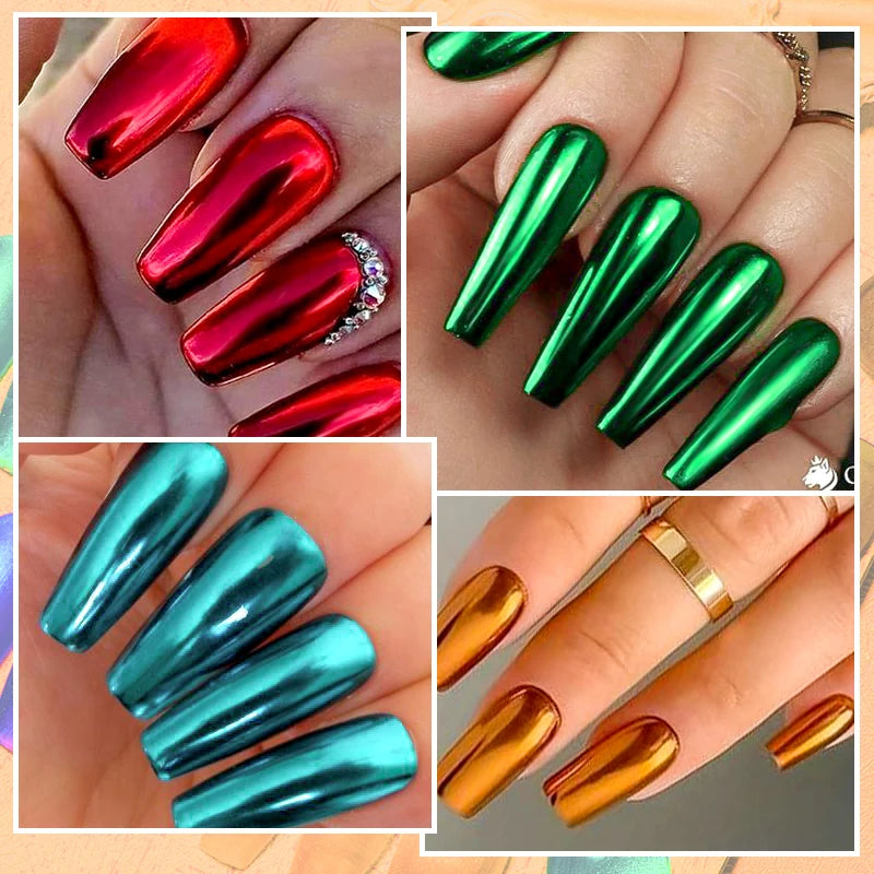 6Pcs Metallic Gel Nail Polish Set Mirror Metal Color Gel Polish Semi Permanent Varnish Soak Off UV LED Gel Nail Art Manicure