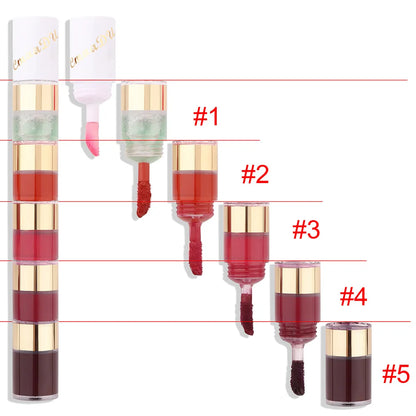 Matte Lipstick 5-in-1 Lipstick Set Highly Pigmented Waterproof Lasting Combination Lip Gloss Makeup Non-Stick Liquid Lipstick