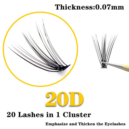 Super Bundles 3D Mink Individual Eyelash Extension False 20D BROWN / BLACK Volume Cluster Lashes Natural Faux Makeup Eyelashes