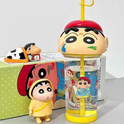 2024 New Crayon Shin Chan Straw Cup Tritan Material Phooey Kawaii Cup Quality Food Grade Convenient Leak Proof Kid Birthday Gift