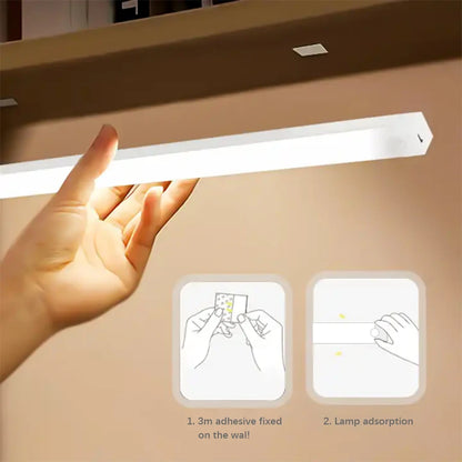 1pc Wireless Rechargeable LED Motion Sensor Cabinet Light - Ideal for Closet, Kitchen, Wardrobe, Stairs - Battery Operated Night