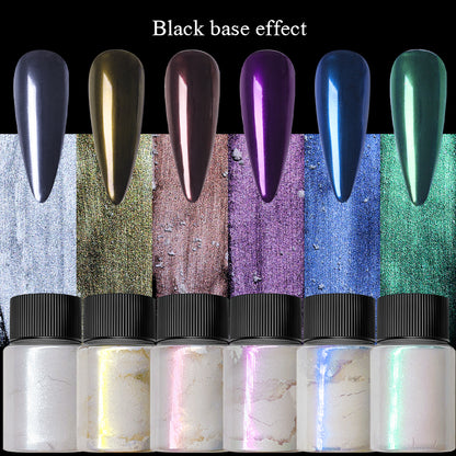 10g/Bottle Pearl Nail Powder  Nail Glitter Aurora Pigment Powder For  Chrome Manicure Nail Decoration