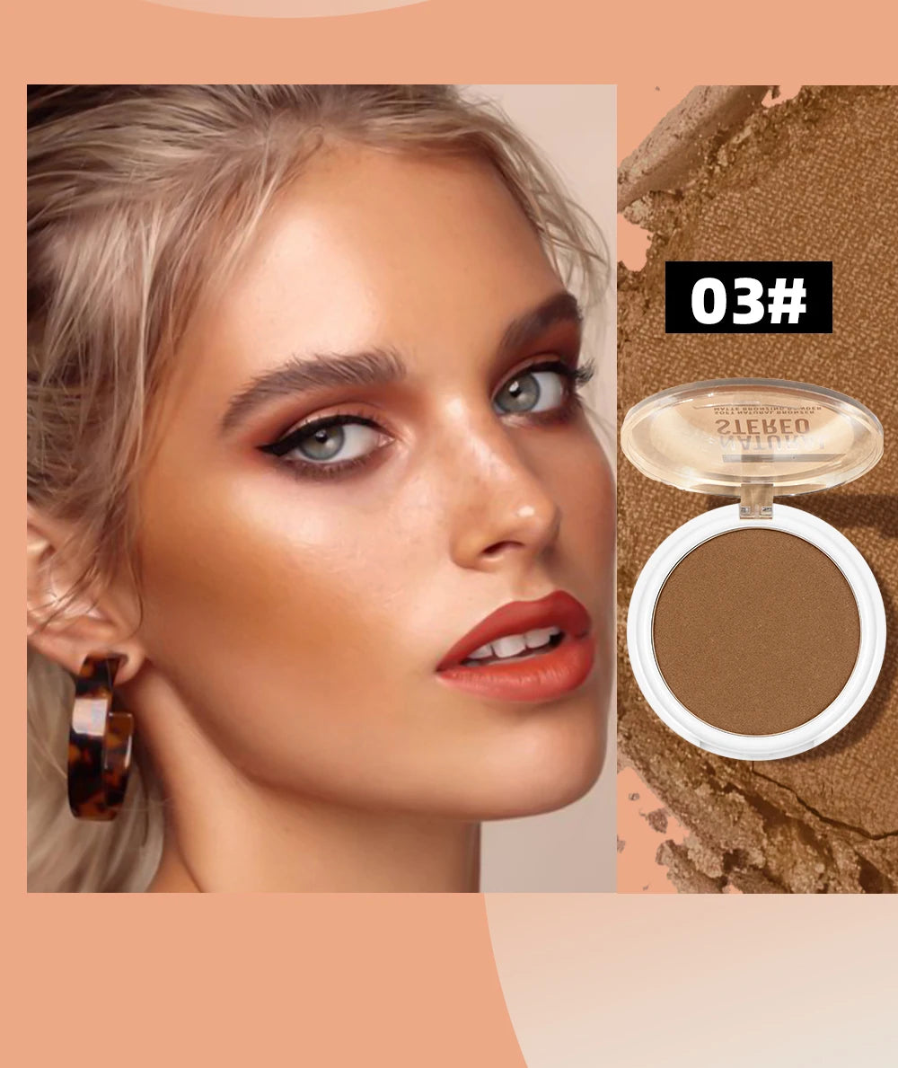 3D Bronzers Matte Wheat Contour Powder Palette Facial Makeup Natural Highlights Contouring Modification Waterproof Long-Lasting