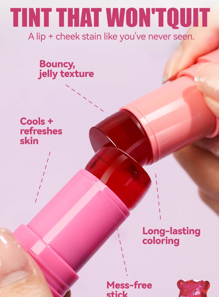 Jelly Gel Blush Moisturizing Lip Cheek Multi-use Balm Natural Rouge Tinted Blusher Stick Long Lasting Brighten Skin Makeup