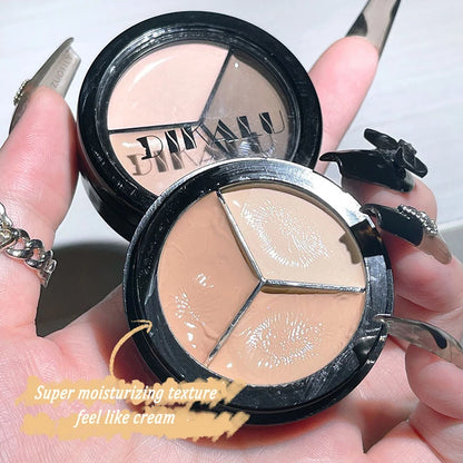 3-color Concealer Palette Moisturizing Cover Dark Circles And Acne Marks Natural Makeup Contouring Cream Shadow Cosmetics