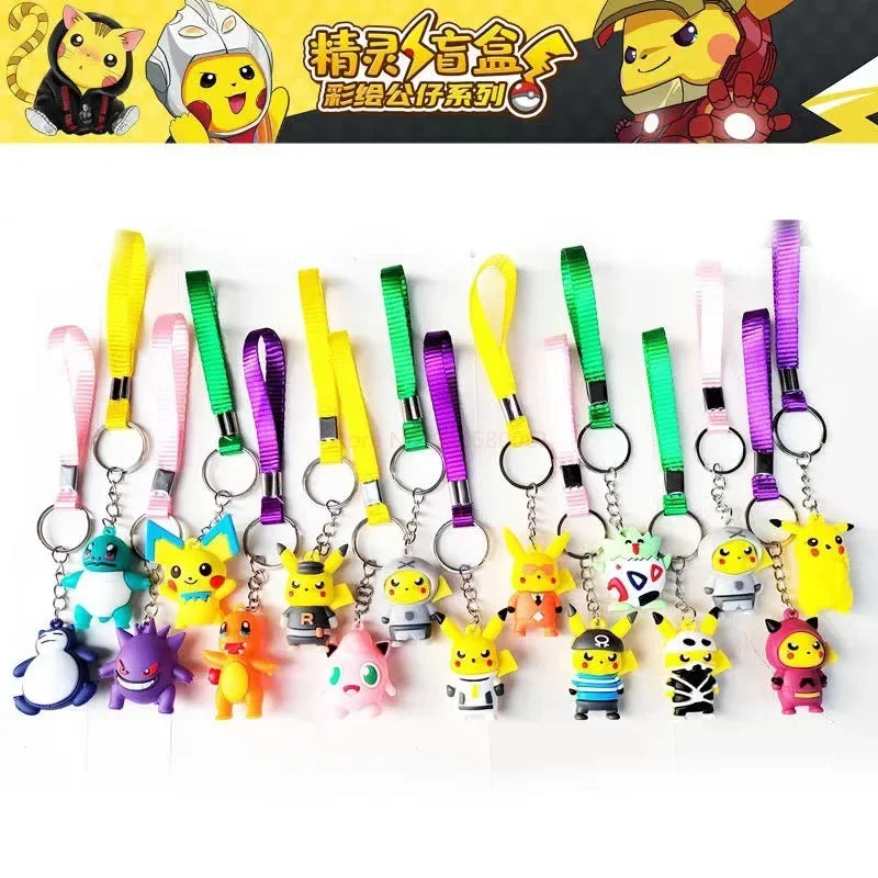 24 Pcs Set Pokemon Random Box Action Figure Cute Different Styles Pikachu Doll Keychain Anime Cartoon Ornaments Model Toys Gift