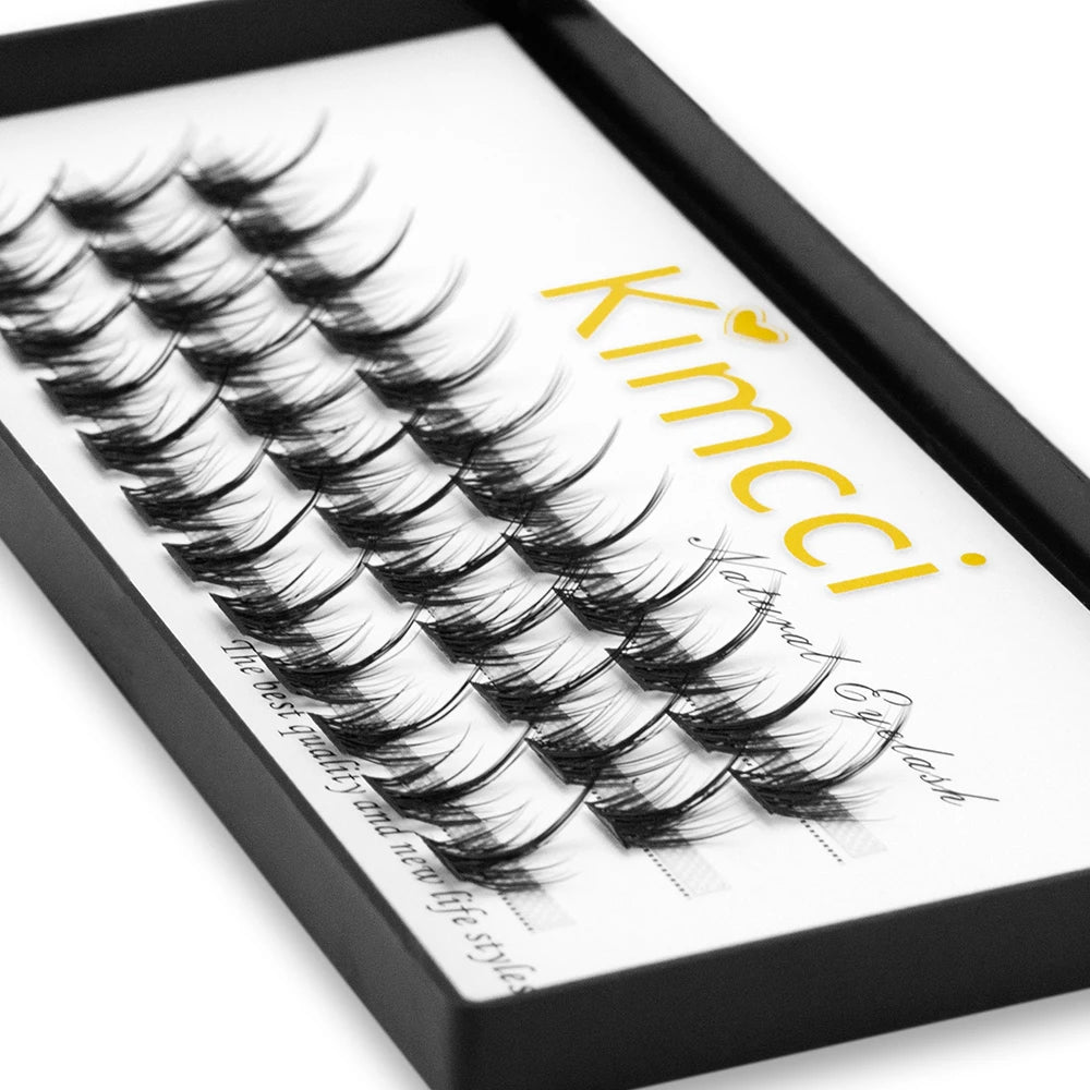 Kimcci 36 Segmented False Bundles Eyelashes Bundles Natural 3D Russian Volume Faux Eyelashes Individual Mink Eyelash Extension