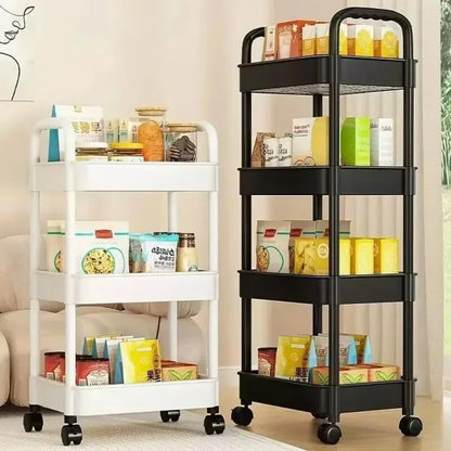 Mobile Storage Rack Trolley Household Kitchen Multifunctional Cart With Wheels Rack Bedroom Multi-Layer Storage Home Accessories