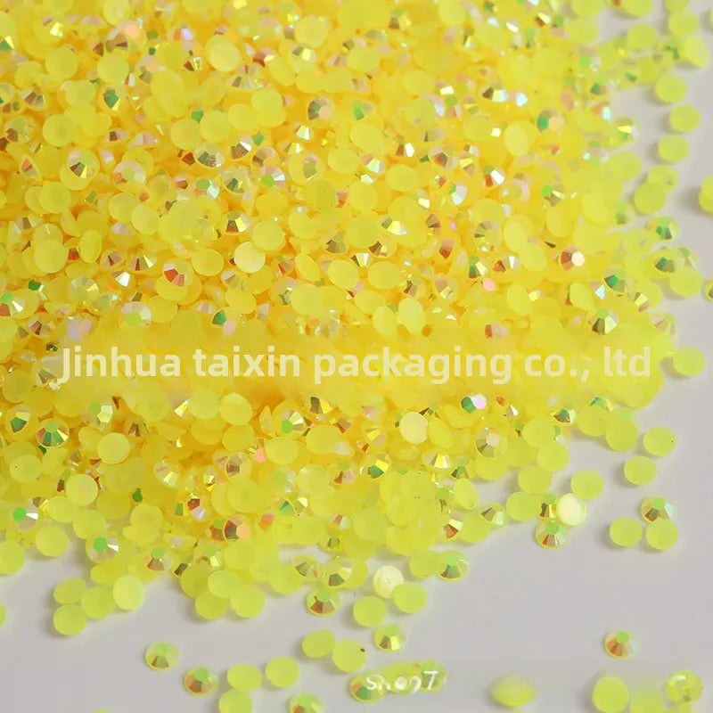 Factory Direct Sales Flats Bottom Resin Diamond Nail Art Diamond Colorful DIY Jelly AB 14 Faceted Fujisaki Diamond Mobile Pho...