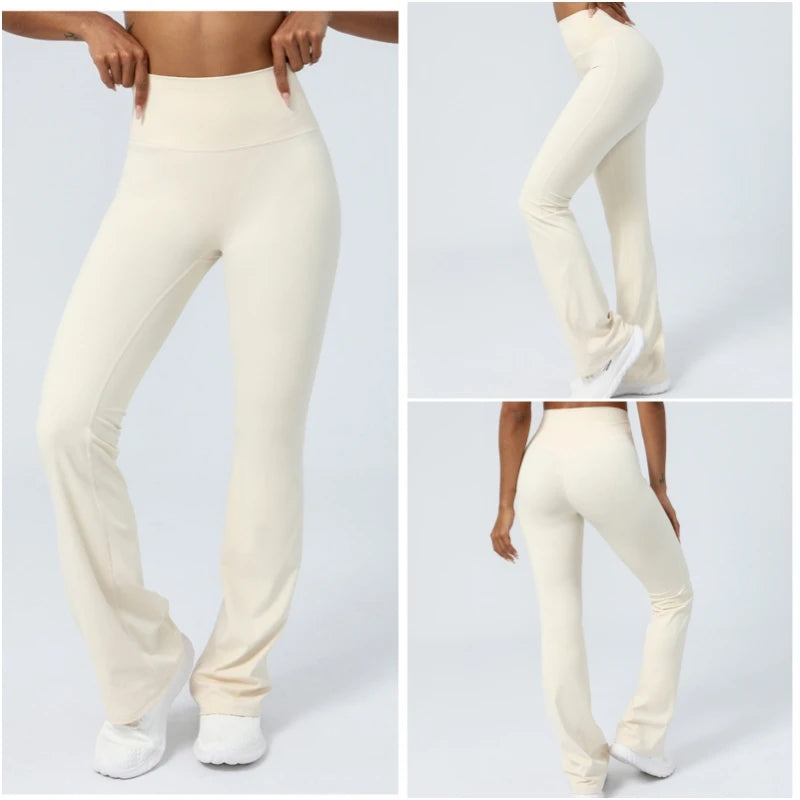 Women Yoga Pants 4 Way Stretch Tummy Control Workout Running Bell Bottom Leggings Long Bootleg Gym Flare Pants Women Sportswear