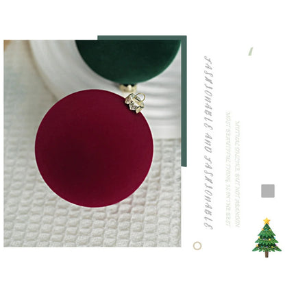 12Pcs/Box 8cm Christmas Velvet Ball Decoration Christmas Tree Ball Ornament Pendant Hanging Decor Merry Christmas Decoration