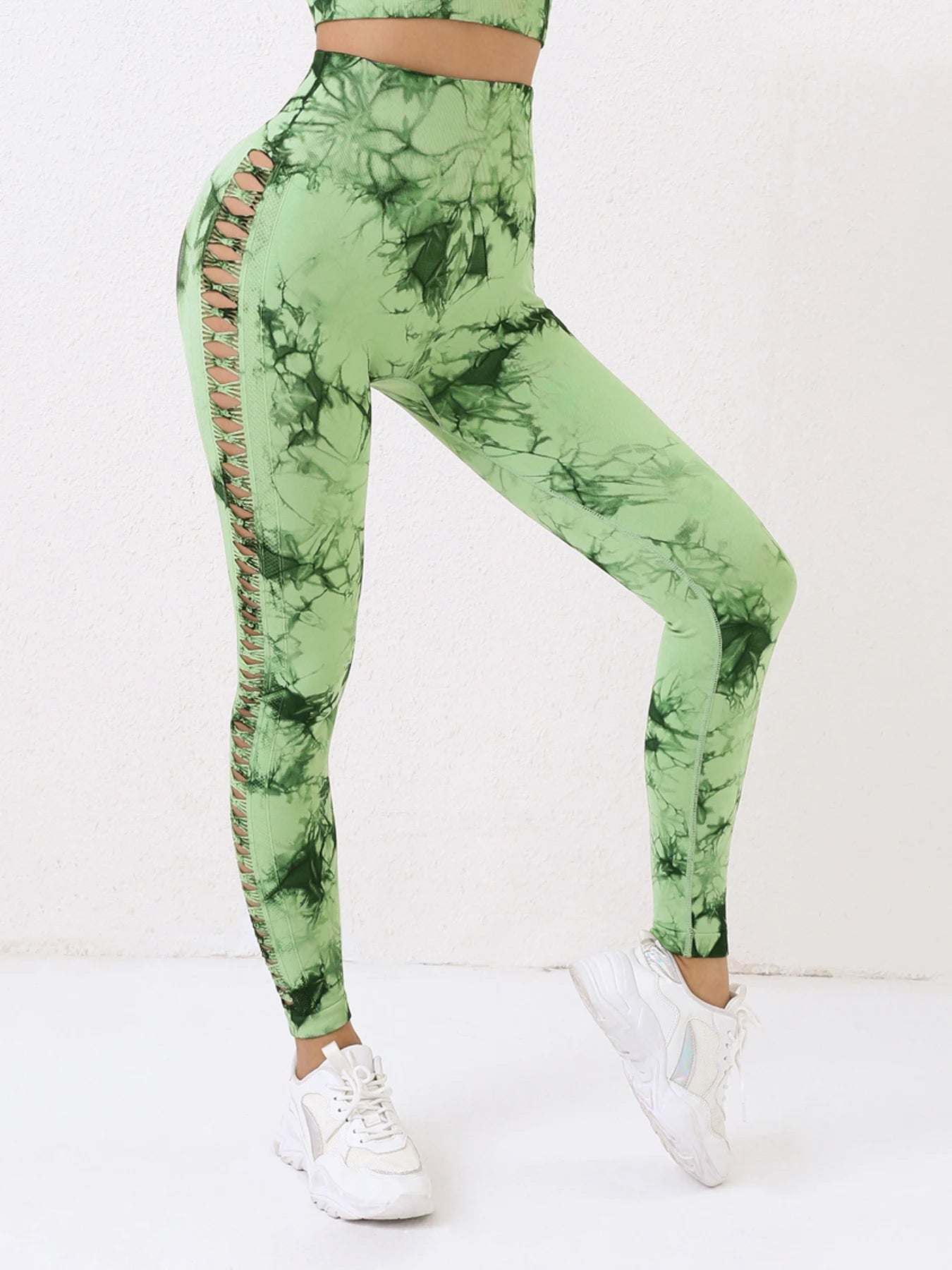 2024 Butt Lifting Sexy Gym Leggings Women High Waist Seamless Tie Dye  Leggings Women Skinny Stretch Outdoors Hollow Out Pants