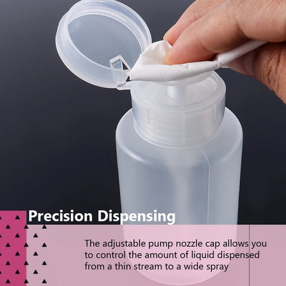 75ML Nail Art Mini Pump Dispenser Empty Bottle Acrylic Gel Polish Remover Cleaner Liquid Container Storage Small Pressure