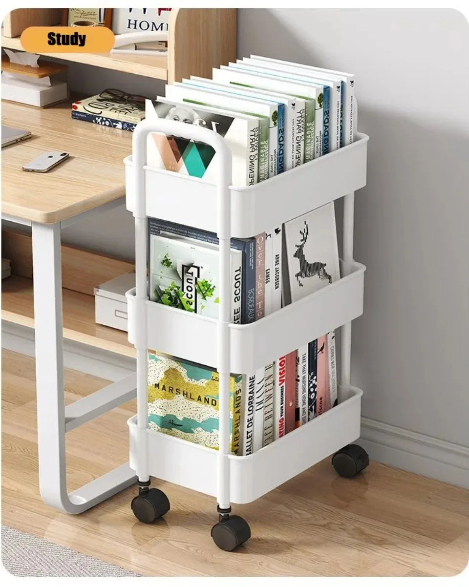 Mobile Storage Rack Trolley Household Kitchen Multifunctional Cart With Wheels Rack Bedroom Multi-Layer Storage Home Accessories