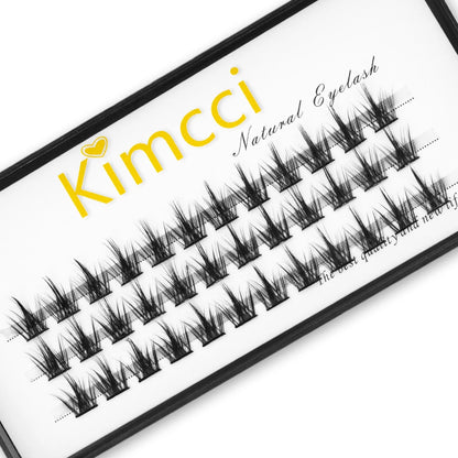 Kimcci 36 Segmented False Bundles Eyelashes Bundles Natural 3D Russian Volume Faux Eyelashes Individual Mink Eyelash Extension