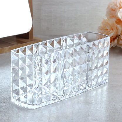 Acrylic Cosmetic Storage Box Makeup Brush Holder Organizer Lipstick Eyebrow Pencil Bathroom Storage Display Stand Diamond