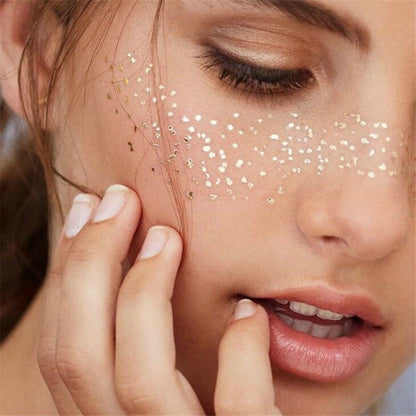 1pc Golden Face Temporary Tattoo Waterproof Blocked Freckle Stickers Eye Makeup Decal Bronzing Music Festival Wholesale 2023 New