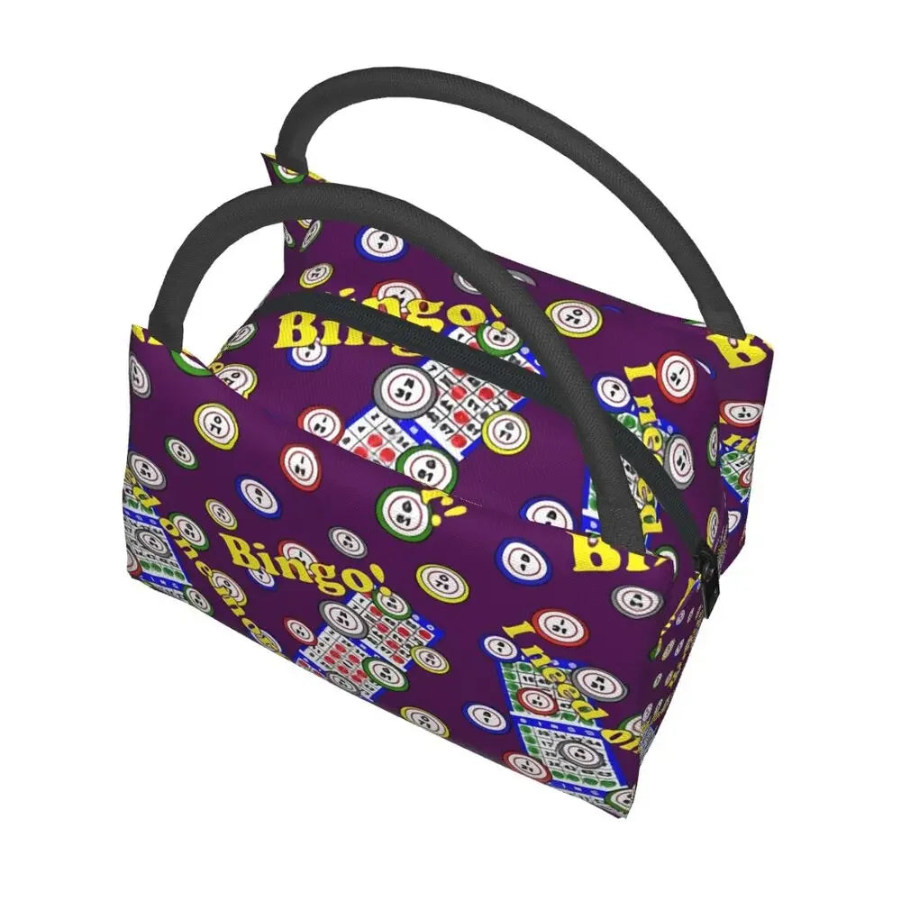 I Love Bingo Game Insulated Lunch Bags for School Office Waterproof Cooler Thermal Lunch Box Women lunchbag