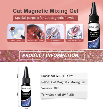 30ml Cat Magnetic Mixing Gel Nail Polish Soak Off UV LED for Magnet Pigment Dust Mirror Nail Powder Manicure NailDecoration Tool