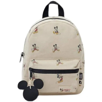 Disney Mickey Mouse Cartoon Fashion Backpack Women's Minnie Canvas School Bag Fashion Large Capacity Backpack Girls Mochila