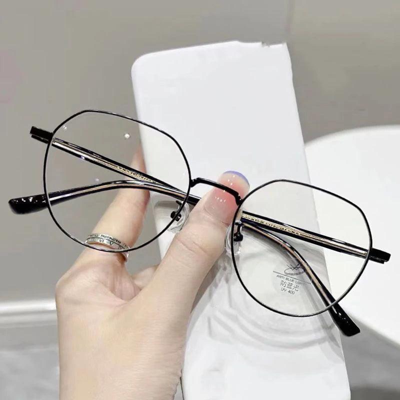 Luxury Myopia Glasses Classic Vintage Anti-blue Light Eyeglasses Women Men Minus Diopter Eyewear Prescription with 0 -0.5To -6.0