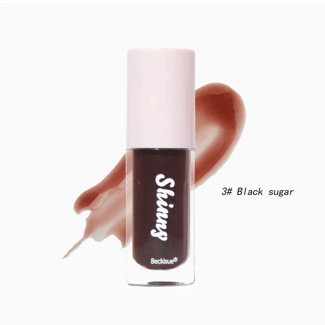 Jelly Black Lip Oil Water Gloss Mirror Lip Glaze Moisturizing Translucent Lipstick Lighten Lip Wrinkle Clear Lip Tint Plumping