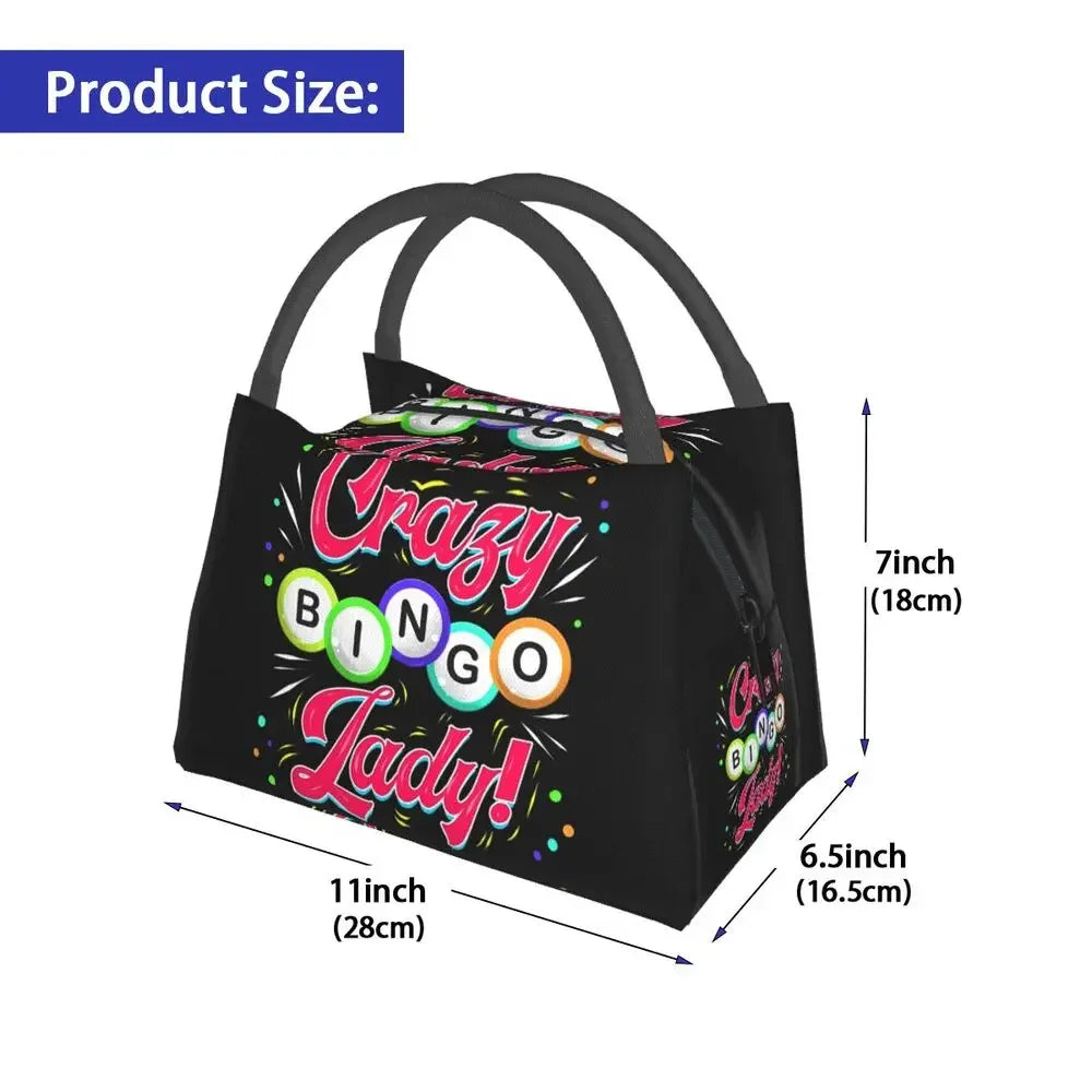 I Love Bingo Game Insulated Lunch Bags for School Office Waterproof Cooler Thermal Lunch Box Women lunchbag