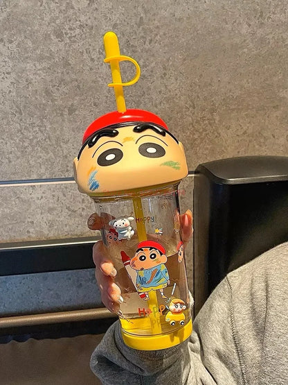 2024 New Crayon Shin Chan Straw Cup Tritan Material Phooey Kawaii Cup Quality Food Grade Convenient Leak Proof Kid Birthday Gift