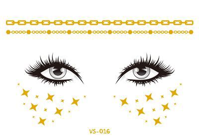 1pc Golden Face Temporary Tattoo Waterproof Blocked Freckle Stickers Eye Makeup Decal Bronzing Music Festival Wholesale 2023 New