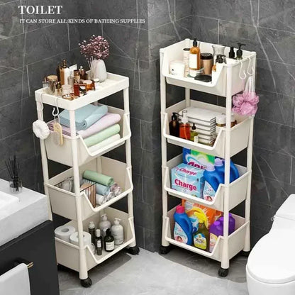 Trolley Bookshelf Kitchen Storage Rack Kitchen Corner Narrow Slit Storage Cabinet Bathroom Living Room Home Organizer Gifts