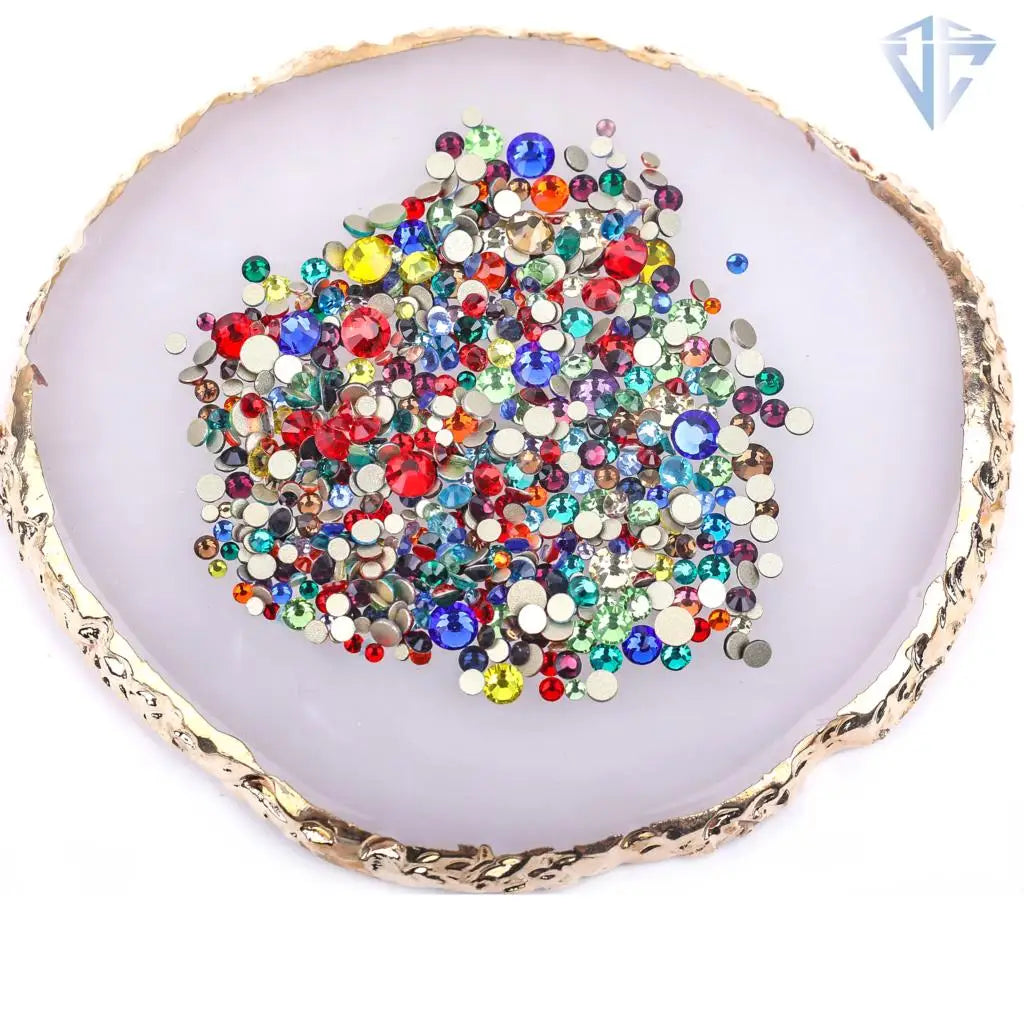 SS4-SS20 Mix Size Clear Crystal Non HotFix Gold FlatBack Rhinestones Decorations DIY Glitter Stones 3D Nail Art Accessories