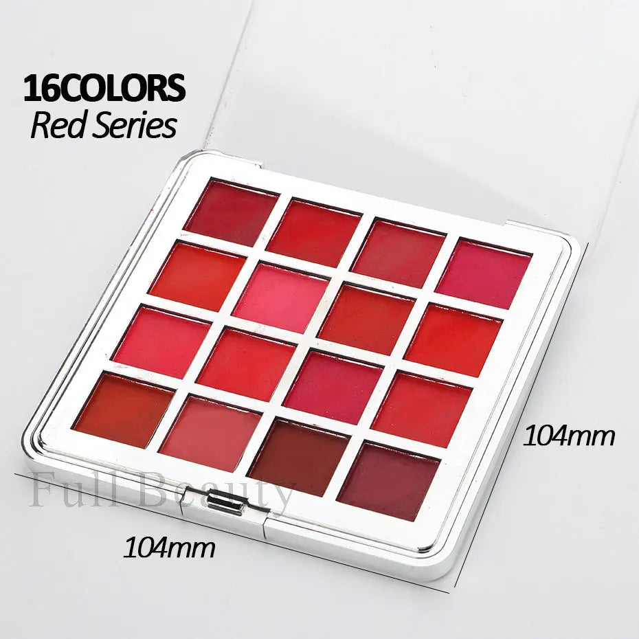 16Colors Red Series Nail Solid Pigment Gradient Design Nails Art Rubbing Dust Set Fine Chrome Powder Decoration Manicure LAJBF03