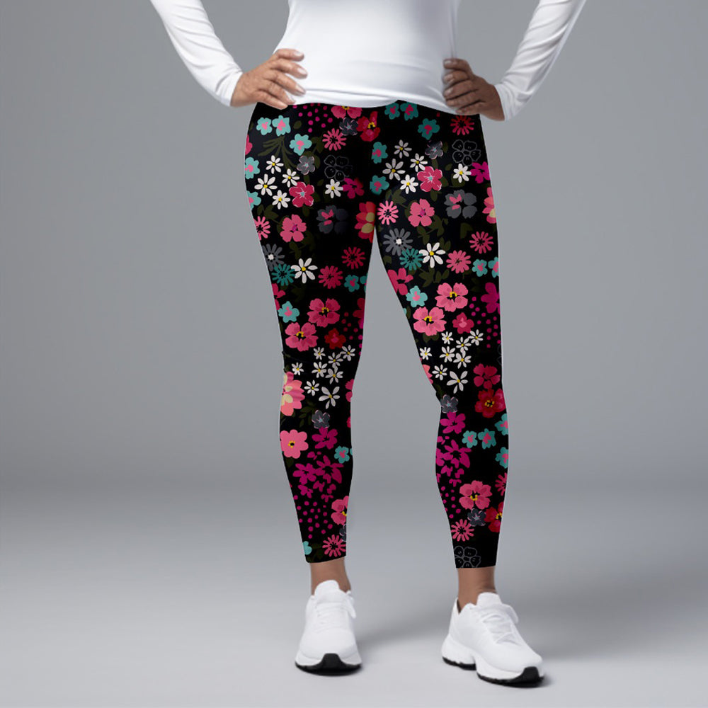 LETSFIND High Quality Fashion Fitness Leggings High Waist 3D Flowers Pattern Digital Print Sexy Casual Trousers Woman's Leggings