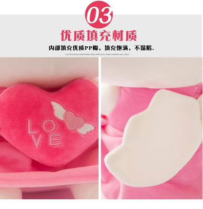 30cm Sanrio New KT Cat Doll Embracing Angel Kitty Cat Child Sleeping Pillow Cloth Doll Soft Plush Toy Room Decoration Gifts