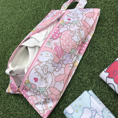 Sanrio Hello Kitty Storage Bag Shoe Bag Cartoon My Melody Cinnamoroll Waterproof Shoe Towel Clothing Storage Shoe Bag