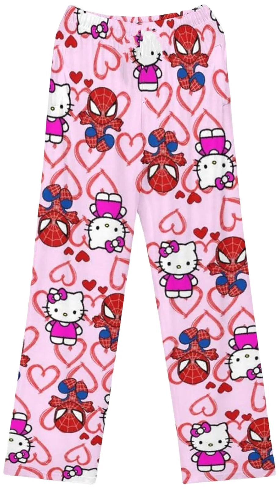 Spider-Man Hello Kitty New Year Cotton Loose Ladies Pajama Pants Pyjama Trousers Women Men Cartoon Sleep Bottoms Christmas Gifts