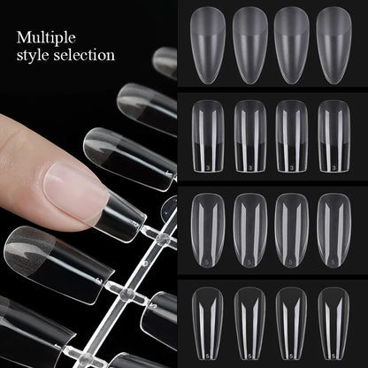 120pcs XXS Short Almond Full Cover Sculpted Soft Gel Nail Tips Press on Nail Extension System Nail Artificial Fake Nail Supplies