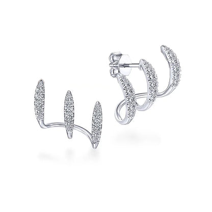 Trendy Silver Color Claws Stud Earrings White Zircon Modern Design Fashion Versatile Accessories Women 2022 Jewelry