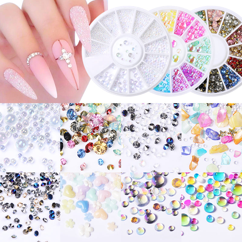 PICT YOU 3D Sharp-Bottom Opal Nail Rhinestone Glitter Small Irregular Beads Stone Manicuring Nail Art Decoration In Wheel Tools