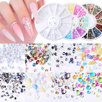 PICT YOU 3D Sharp-Bottom Opal Nail Rhinestone Glitter Small Irregular Beads Stone Manicuring Nail Art Decoration In Wheel Tools