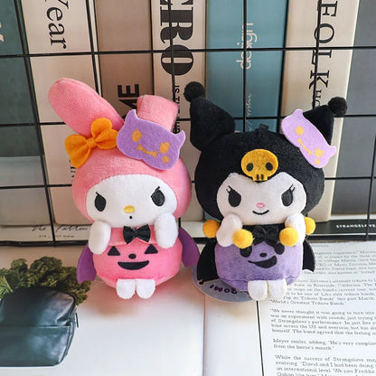 Hellokitty Halloween Doll Cinnamoroll Kuromi Kawaii Ghost Plush Toy Key Pendant Bag Accessories Birthday Gifts Halloween Toys