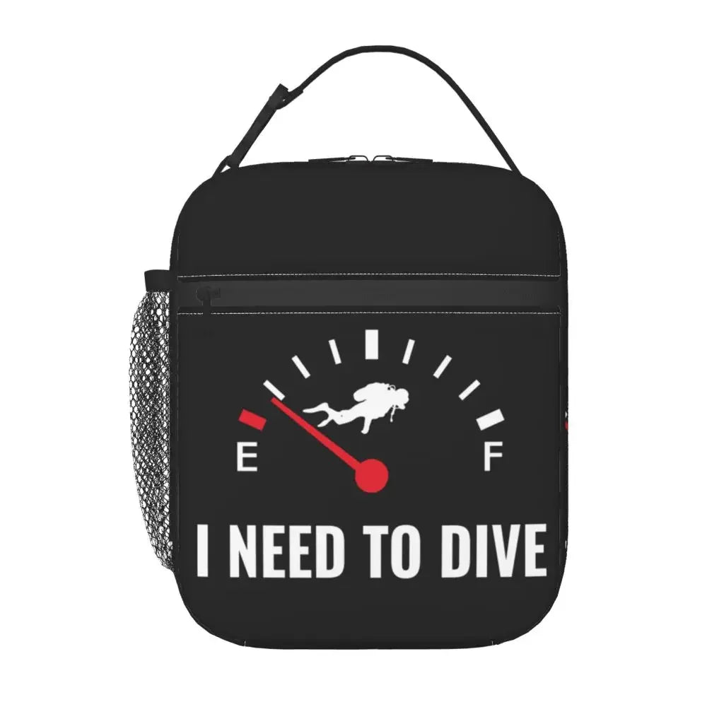 Scuba Diver Flag Resuable Lunch Box for Women Multifunction Dive Diving Thermal Cooler Food Insulated Lunch Bag Office Work