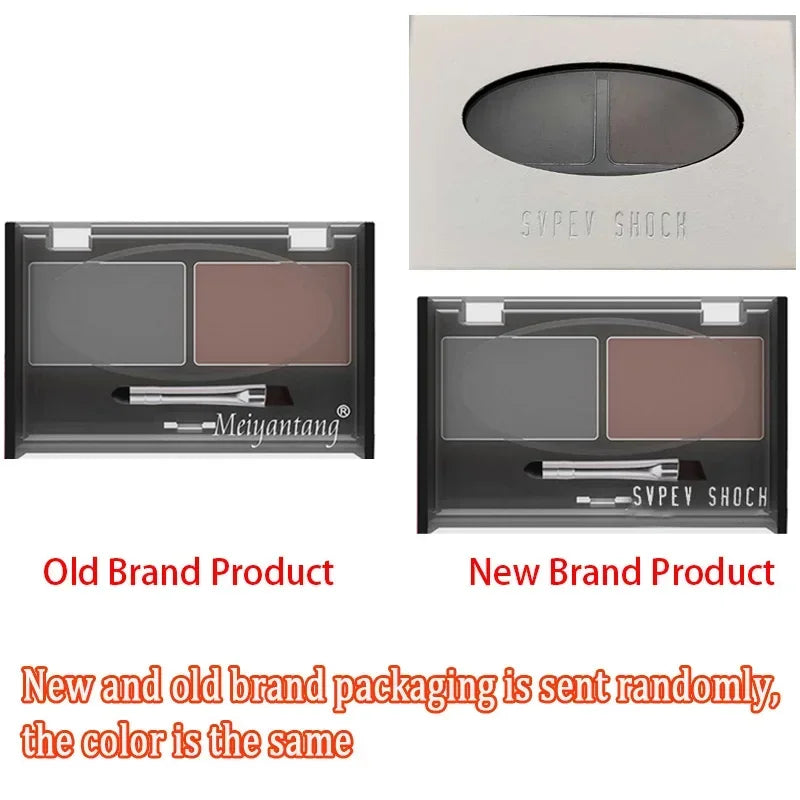 Eyeshadow Cake Makeup 2 Color Waterproof Eyebrow Powder Eye Shadow Eye Brow Palette + Brush Eyebrow Enhancer Professional