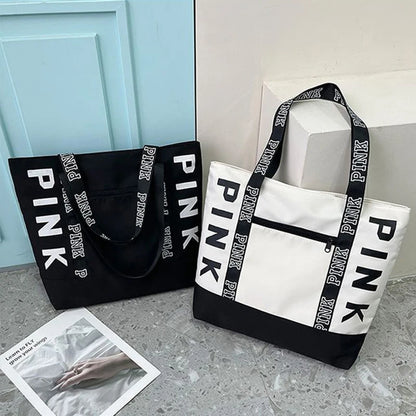 Literary Nylon Tote Bag For Women Large Capacity Shoulder Bag Fashion Letter Strap Handbags Large Capacity Tote Bag